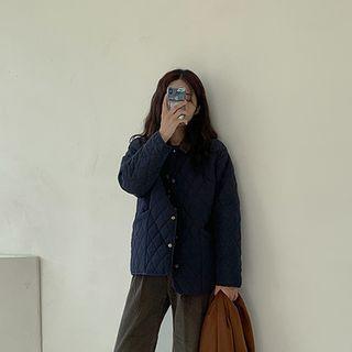 Corduroy Collar Quilted Jacket