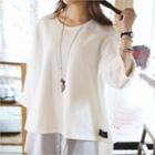 Cuffed 3/4-sleeve Dip-back T-shirt