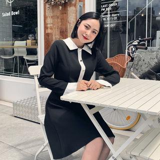 Two-tone Shirtwaist Flare Dress