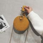 Round-shaped Faux Leather Crossbody Bag
