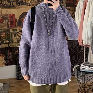 Mock Neck Loose-fit Knit Top