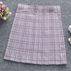 Plaid Bow Tie / Pleated Skirt
