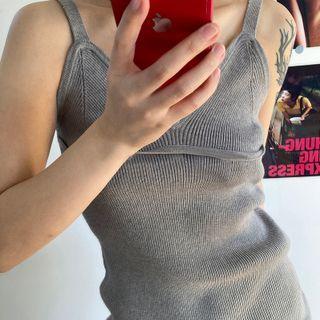 Strappy V-neck Knit Mini Sheath Dress