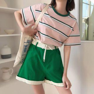 Striped Short-sleeve T-shirt / Shorts