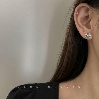 Clapping Emoji Ear Stud 1 Pair - 925 Silver - Earrings - Clapping - One Size
