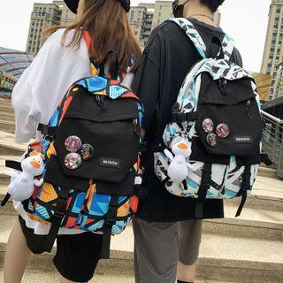 Buckled Printed Lightweight Backpack