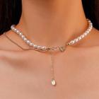 Faux Pearl Choker 01 - Gold - One Size