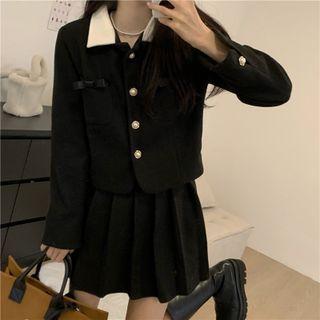 Set: Pocketed Button-up Jacket + Skirt