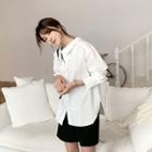Wide-cuff Slit-side Shirt