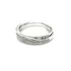 18k White Gold Twisted Design Ring Set With Diamond 5.5
