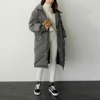 Zip-detail Padded Midi Jacket