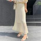 Band-waist Maxi Lace Skirt