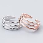 925 Sterling Silver Wavy Layered Open Ring