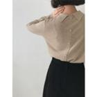Collared Button-back Top