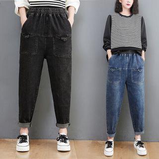High-wait Straight-leg Jeans
