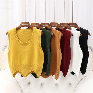 Scalloped Hem Sweater Vest
