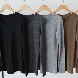 Round-neck Wool Blend T-shirt