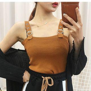 Buckled Sleeveless Knit Top