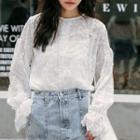 Long-sleeve Lace Buttoned Blouse