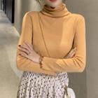 Mock Neck Plain Top / A-line Skirt
