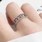 925 Sterling Silver Star Layered Open Ring Silver - One Size