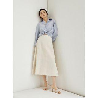 A-line Textured Skirt Cream - M