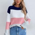 Color-block Striped Loose-fit Knit Sweater
