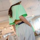 Tie-back Roll-up Sleeve T-shirt