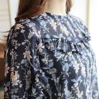 Frill-trim Floral Top