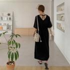 V-neck Tie-back Maxi Dress