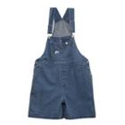 Cat Embroidered Denim Jumper Shorts Light Blue - One Size