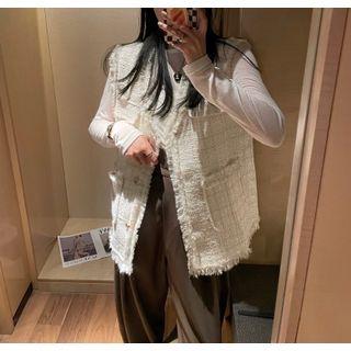 Tasseled Tweed Vest