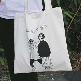 Cartoon Printed Tote Bag