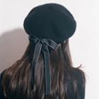 Ribbon Knit Beret Hat