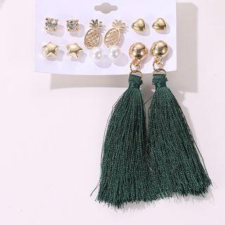 Set Of 6: Earring (various Designs) 01 - 12198 - Set - Gold - One Size