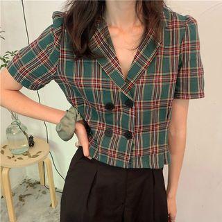 Double-breasted Cropped Shirt