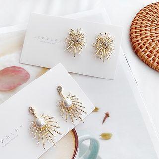 Faux Pearl Alloy Firework Earring