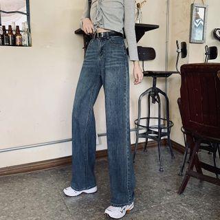 Wide Leg Jeans / Belt / Set