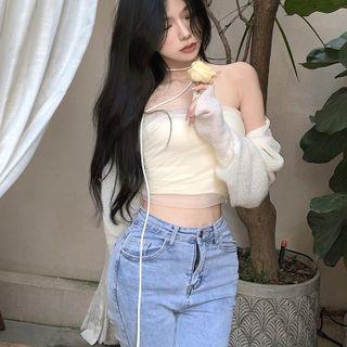 Halter Mesh Top / Cardigan