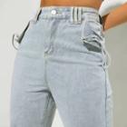 Mock Pocket High-waist Loose-fit Straight Leg Jeans