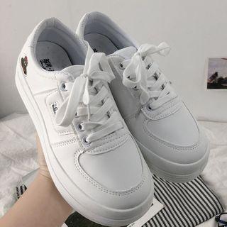 Bear Print Lace-up Sneakers