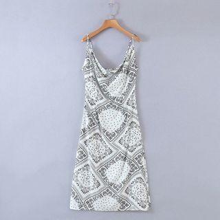 Sleeveless Paisley Print Midi A-line Dress
