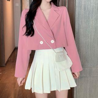 Single Button Blazer / Pleated Skirt