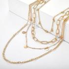 Layered Necklace 9418 - Gold - One Size