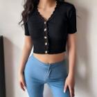 Button-up Light Knit Top