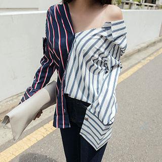 Color-block Striped Shirt