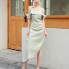 Short Cold Shoulder Asymmetric Dress