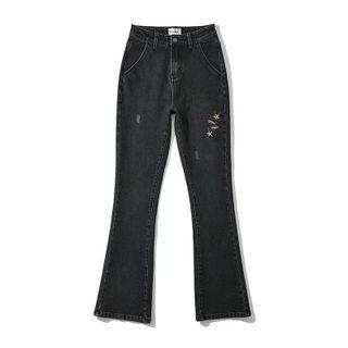 Gun Embroidered Bootcut Jeans