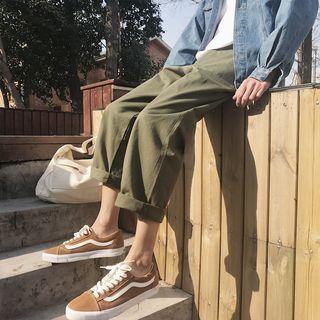 Cropped Harem Straight-fit Pants