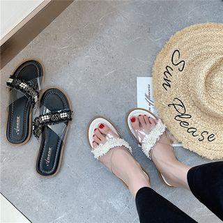 Cross Pearl Slippers